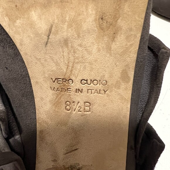 Tibi New York Women's Gray Suede Leather Ruffle High Heel Sandals Size 8.5 B - Picture 9 of 9